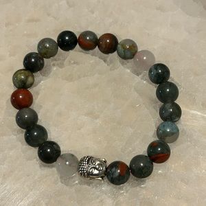 African blood bracelet with buddha charm